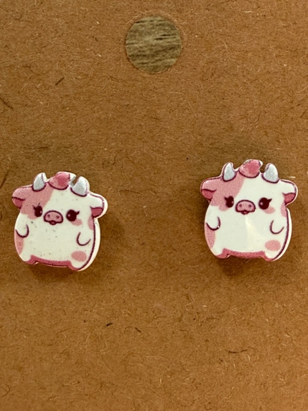 Cow Fruit Resin Stud Nickel Free Earrings NEW PICK ONE Banana Peach Lemon ETC - Picture 2 of 10